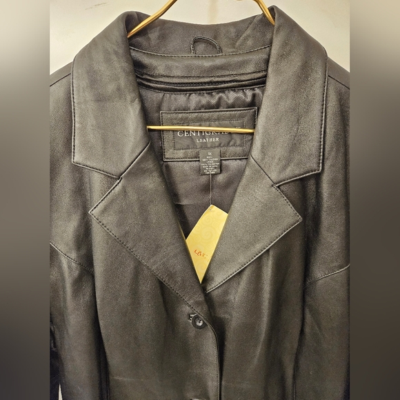 NWT - Leather Centigrade Black Trench w Thermolite Zip Out Lining - Size 1X - Picture 7 of 10